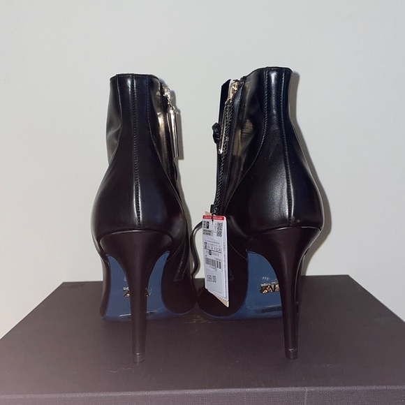 Zara Black Leather LaceUp bootie open-toe Stiletto - Picture 4 of 10